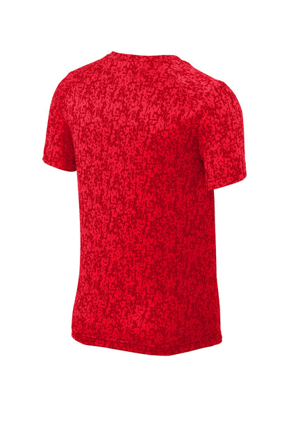 Rear View of True Red Sport-Tek Youth Digi Camo Tee. YST460
