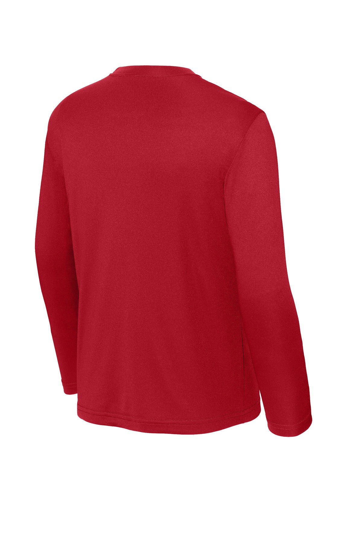 Rear View of True Red Sport-Tek Youth Long Sleeve PosiCharge Competitor Tee. YST350LS