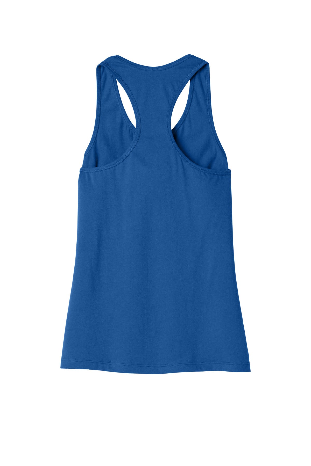 Rear View of True Royal BELLA+CANVAS Women's Jersey Racerback Tank. BC6008