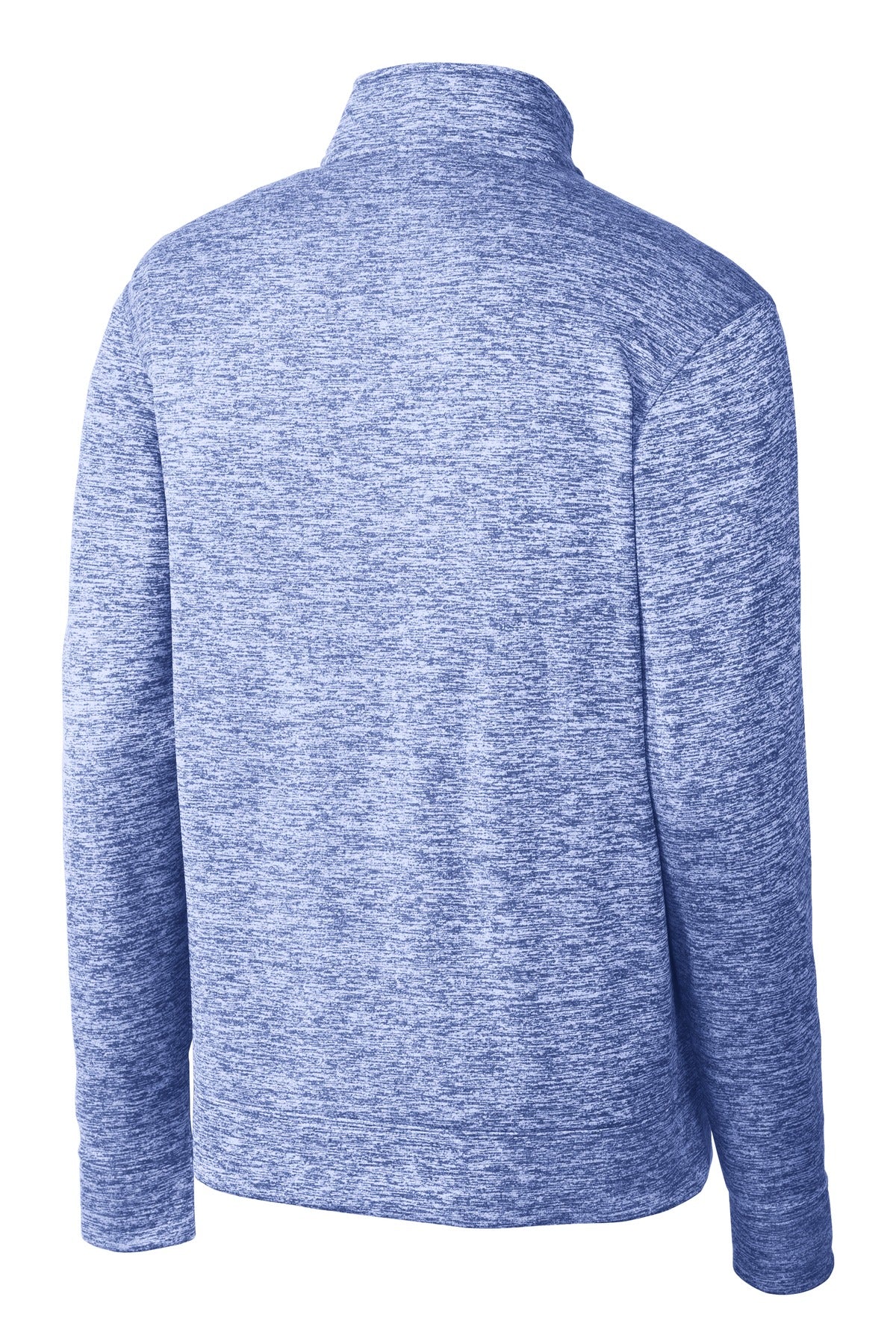 Rear View of True Royal Ele Sport-Tek PosiCharge Electric Heather Fleece 1/4-Zip Pullover. ST226