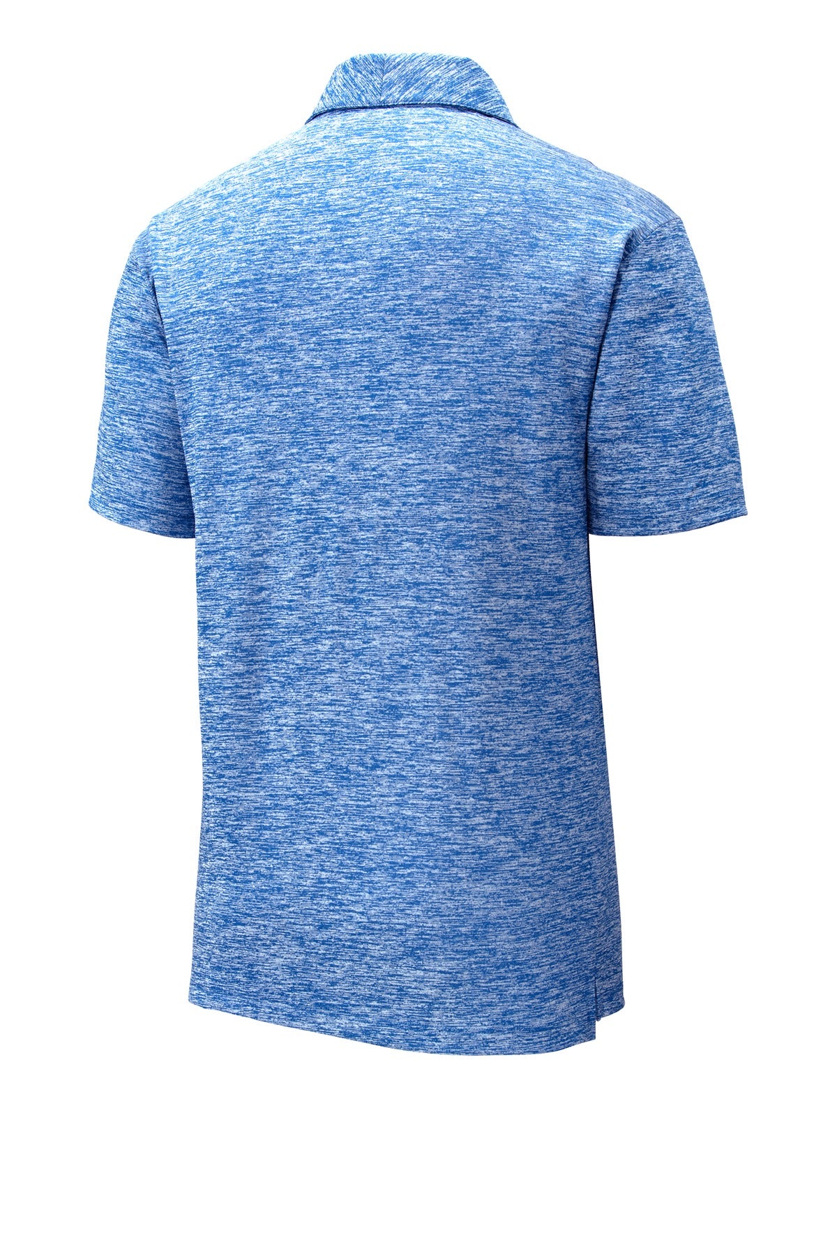 Rear View of True Royal Ele Sport-Tek PosiCharge Electric Heather Polo. ST590