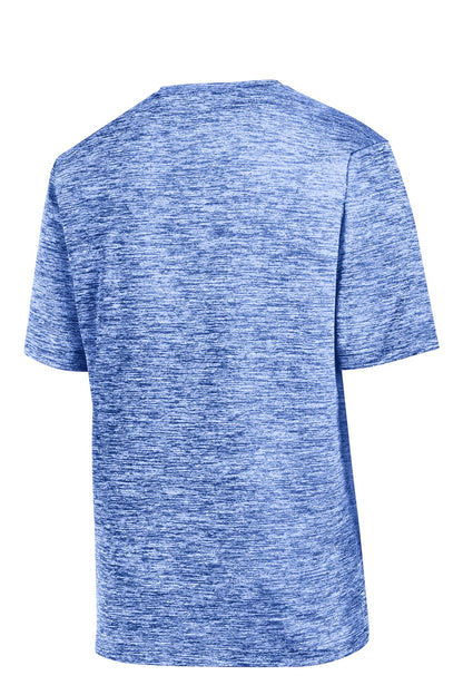 Rear View of True Royal Ele Sport-Tek Youth PosiCharge Electric Heather Tee. YST390