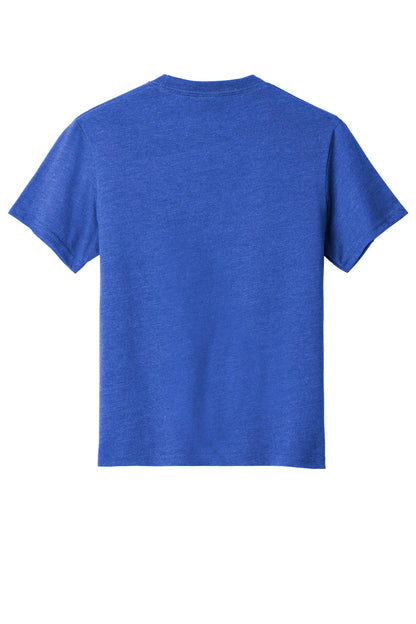 Rear View of True Royal Hth Port & Company Youth Fan Favorite Blend Tee. PC455Y