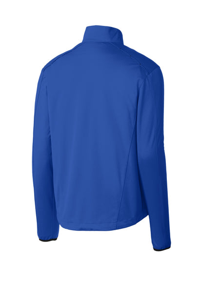 Rear View of True Royal Port Authority Active 1/2-Zip Soft Shell Jacket. J716