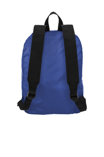 Rear View of True Royal Port Authority Crush Ripstop Backpack BG213