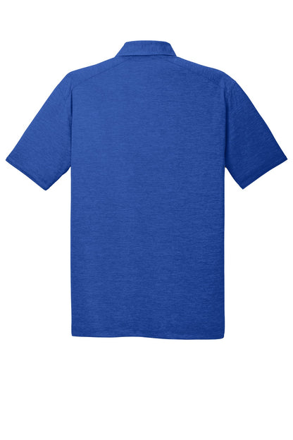 Rear View of True Royal Port Authority Digi Heather Performance Polo. K574