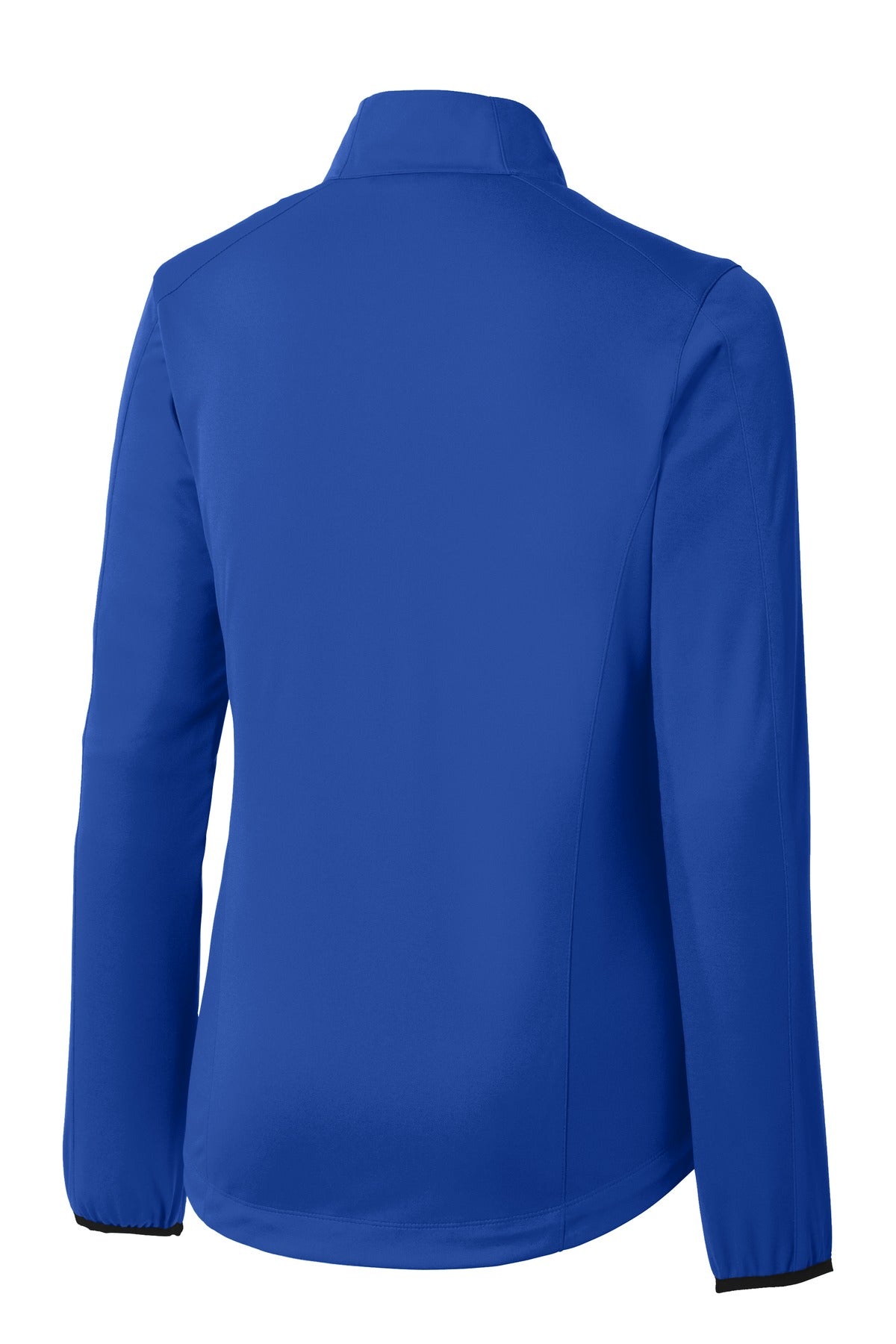 Rear View of True Royal Port Authority Women's Active Soft Shell Jacket. L717