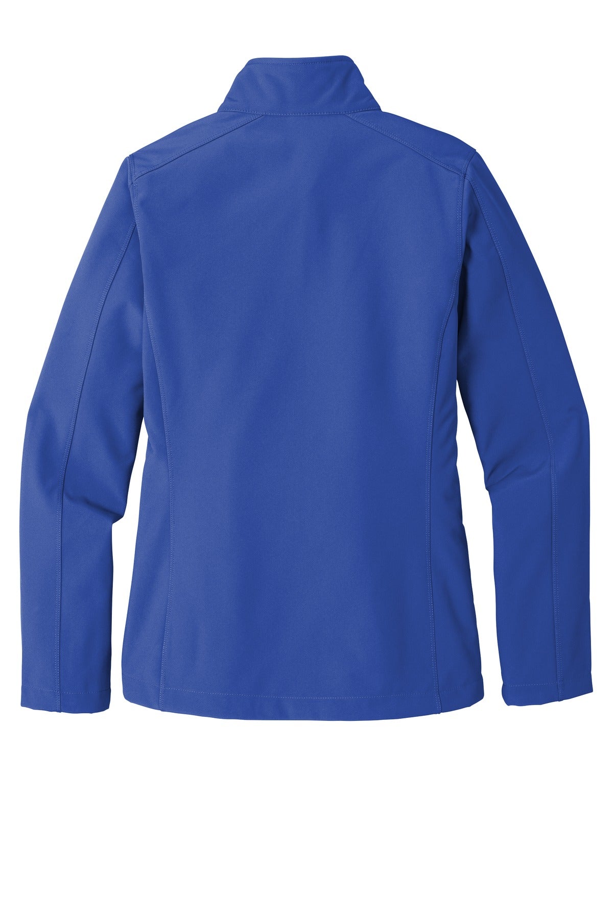 Rear View of True Royal Port Authority Women's Core Soft Shell Jacket. L317