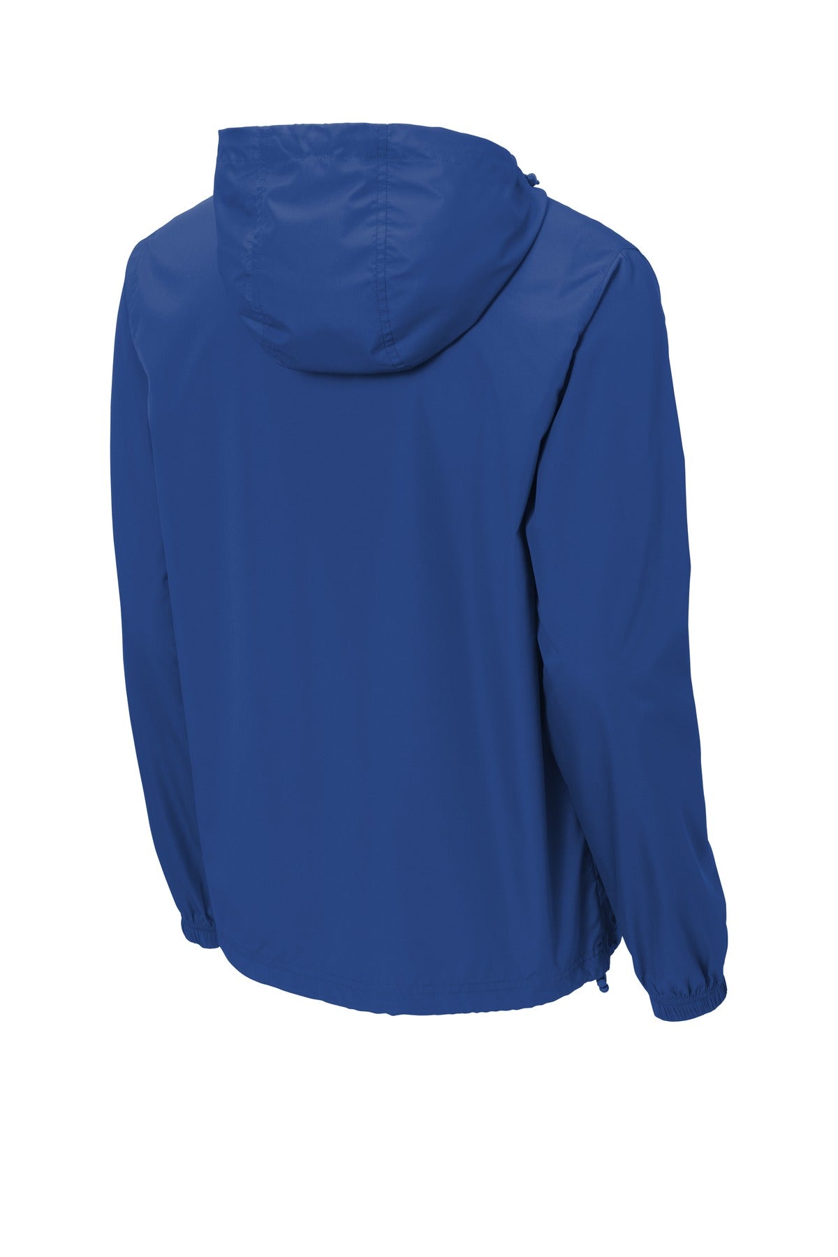 Rear View of True Royal Sport-Tek Packable Anorak. JST66