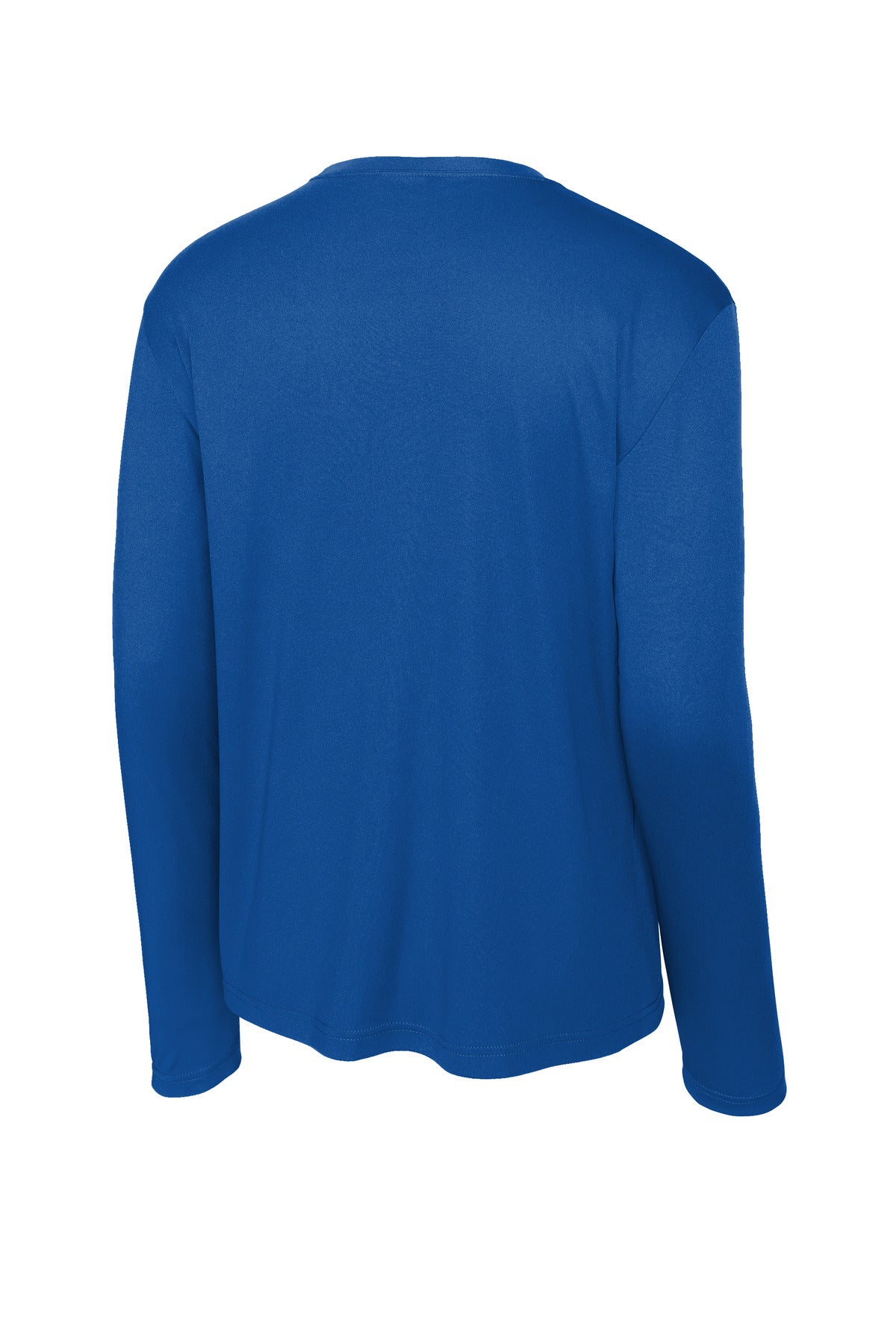 Rear View of True Royal Sport-Tek Tall Long Sleeve PosiCharge Competitor Tee. TST350LS