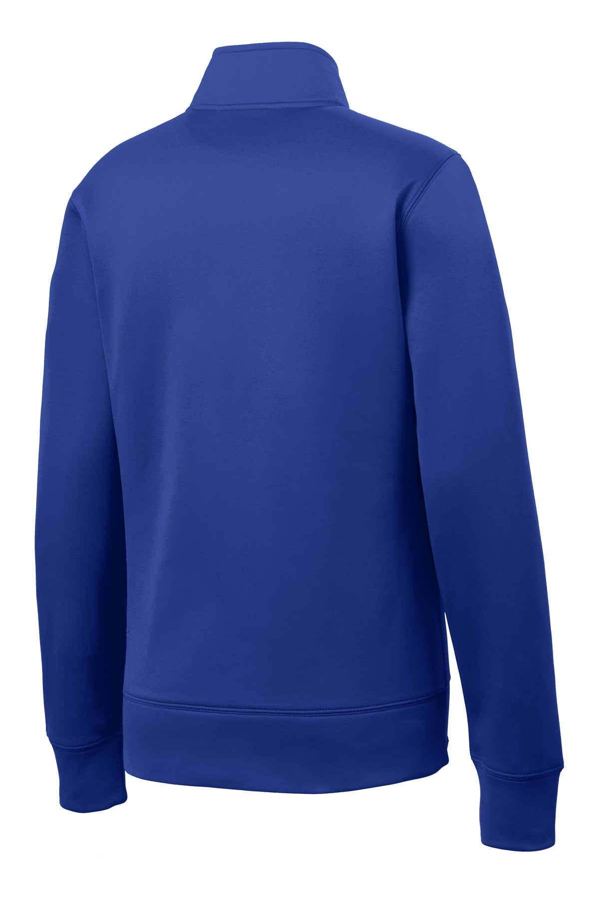 Rear View of True Royal Sport-Tek Women's Sport-Wick Fleece Full-Zip Jacket. LST241