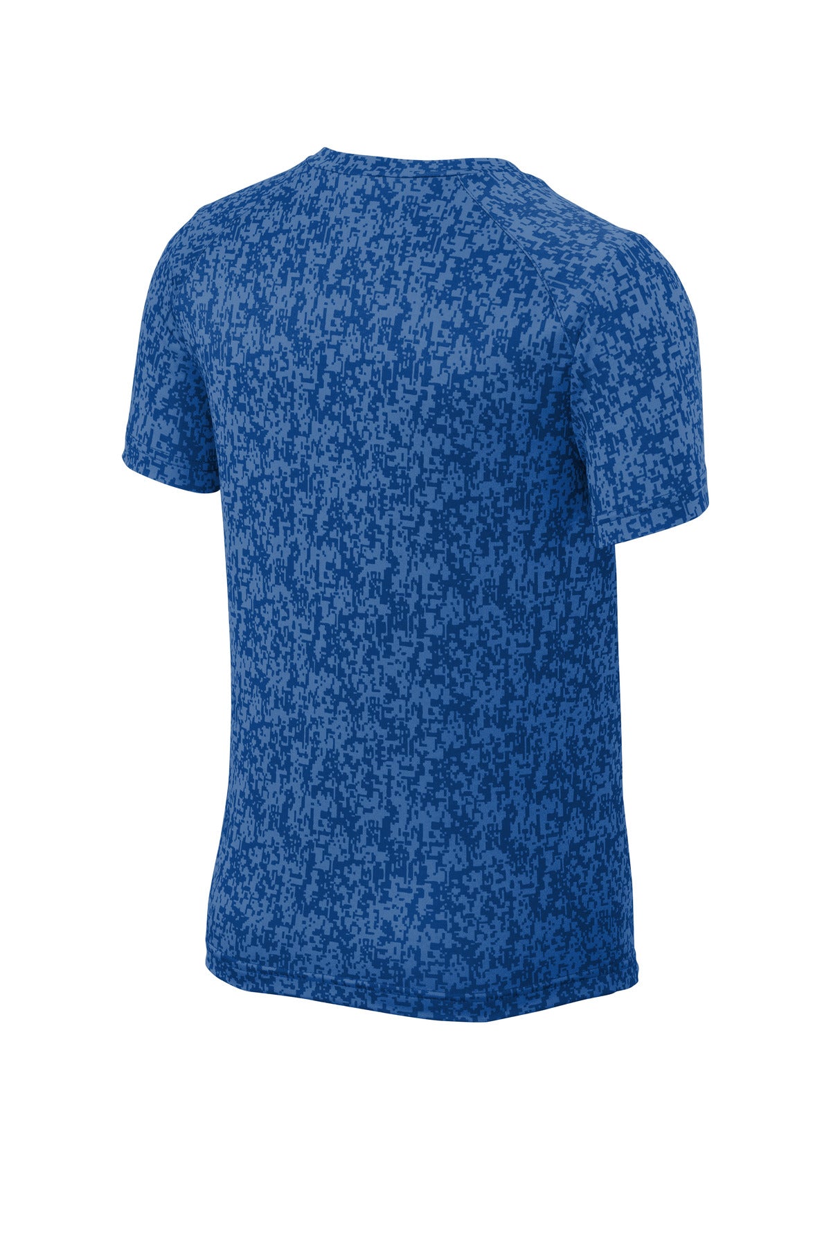 Rear View of True Royal Sport-Tek Youth Digi Camo Tee. YST460