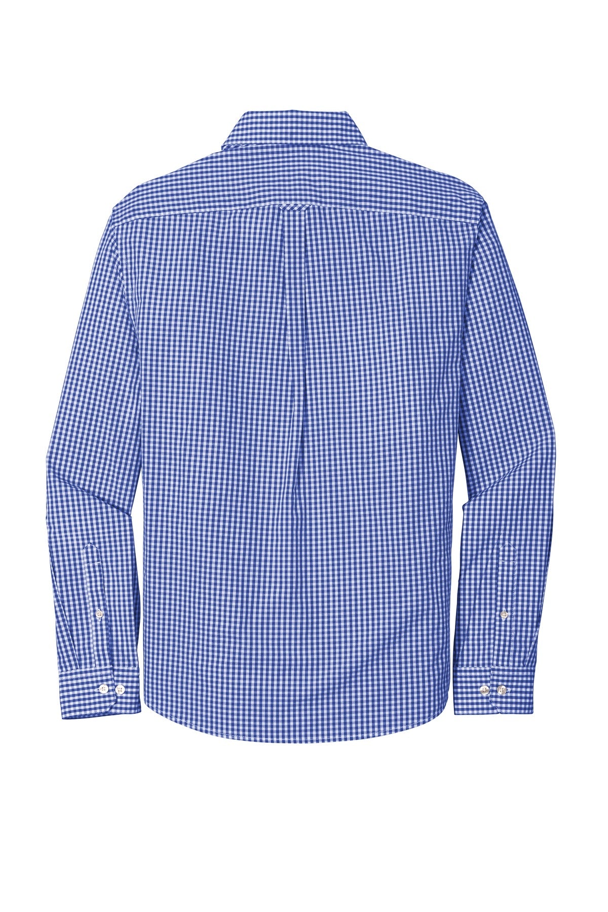 Rear View of True Royal/Wht Port Authority Broadcloth Gingham Easy Care Shirt W644