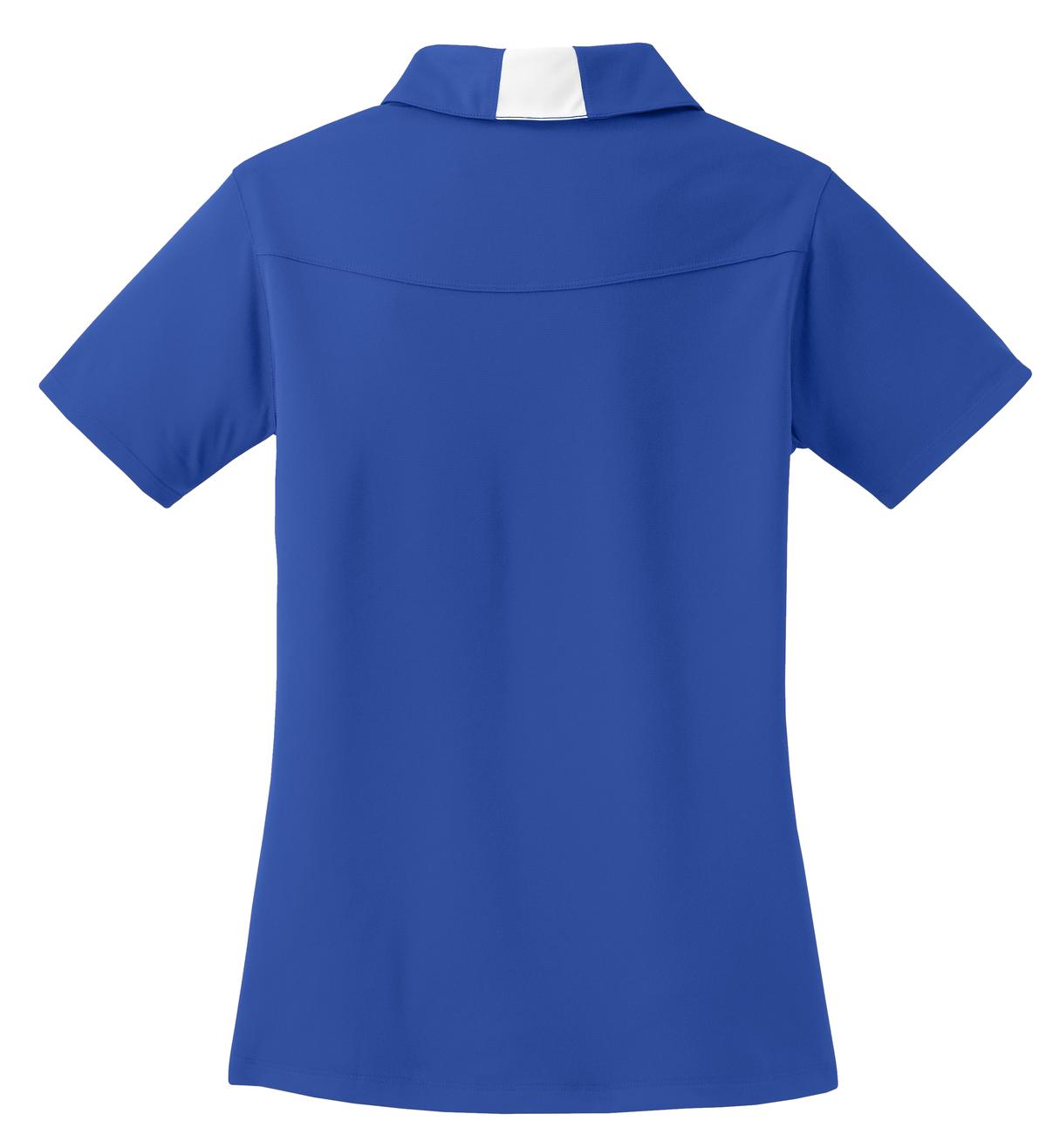 Rear View of True Royal/Wht Sport-Tek Women's Side Blocked Micropique Sport-Wick Polo. LST655