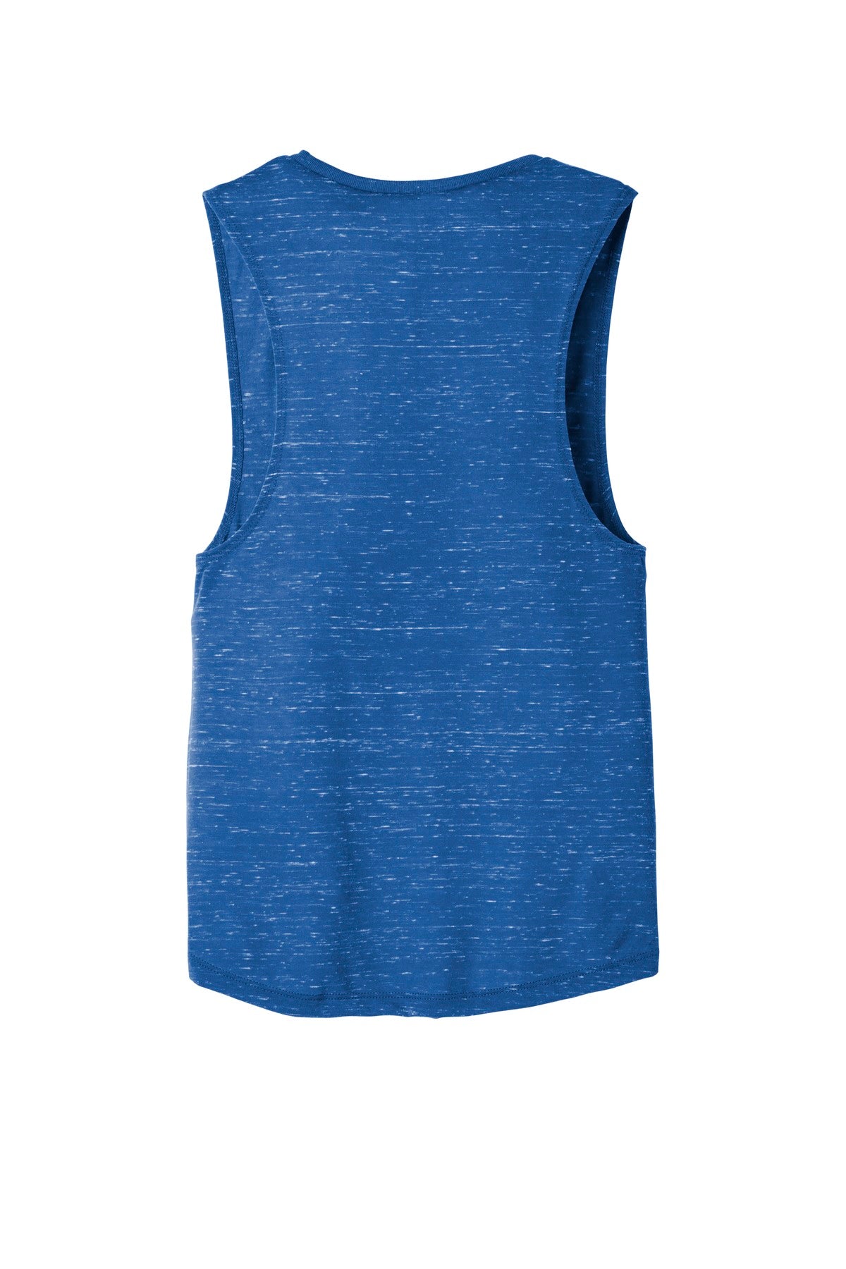 Rear View of True Royl Marb BELLA+CANVAS Women's Flowy Scoop Muscle Tank. BC8803