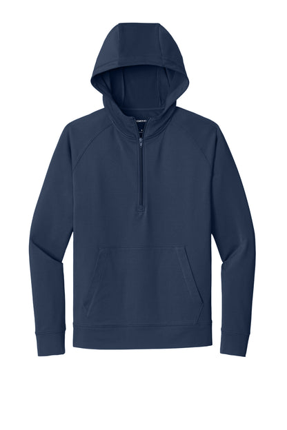 Rear View of TrueNavy Sport-Tek Sport-Wick Stretch 1/2-Zip Hoodie ST856