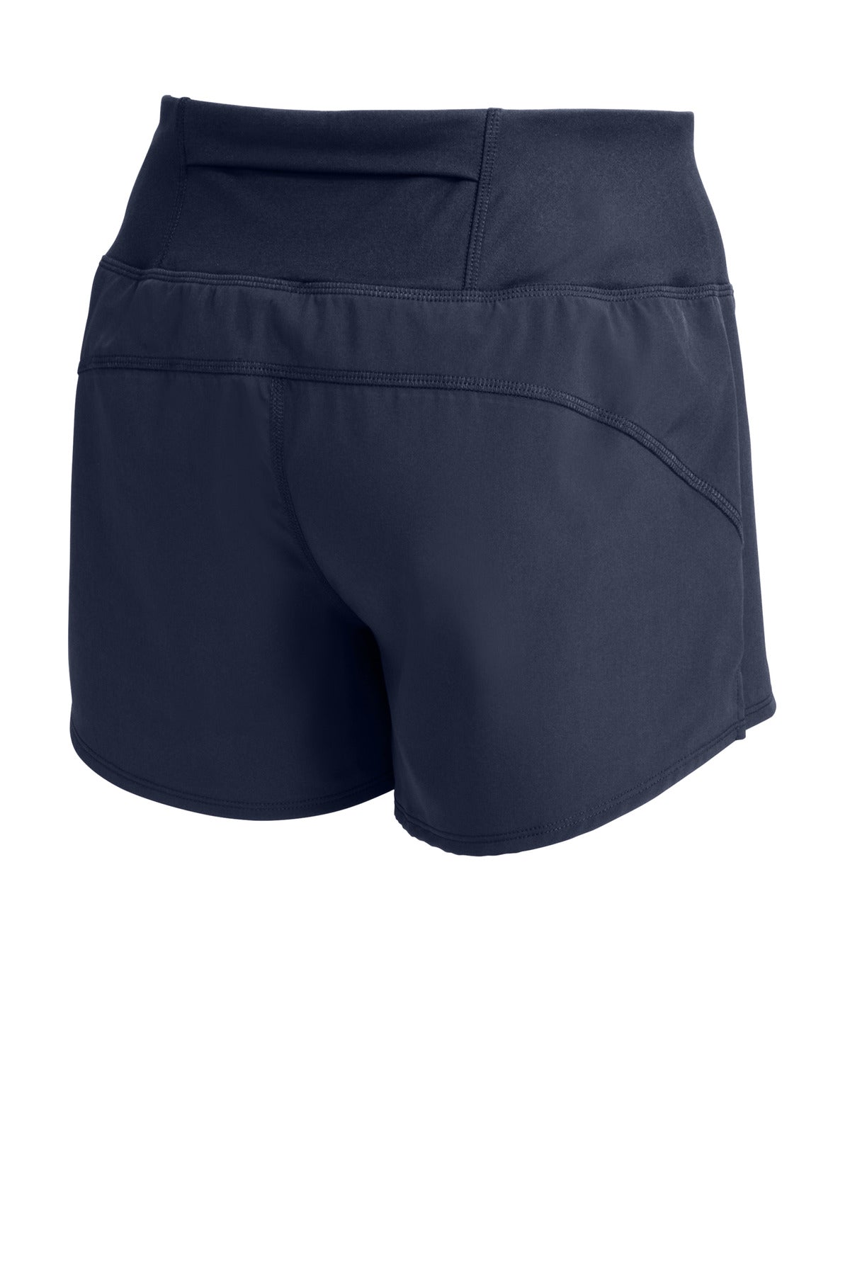 Rear View of TrueNavy Sport-Tek Women's Repeat Short LST485