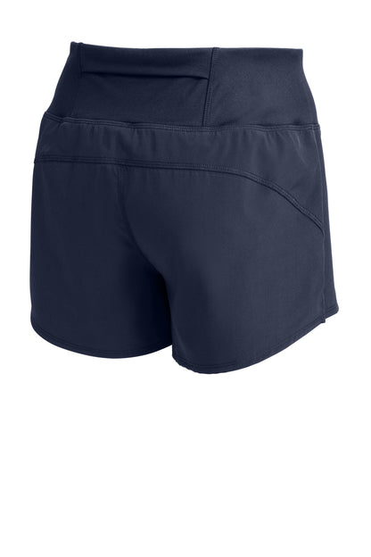 Rear View of TrueNavy Sport-Tek Women's Repeat Short LST485