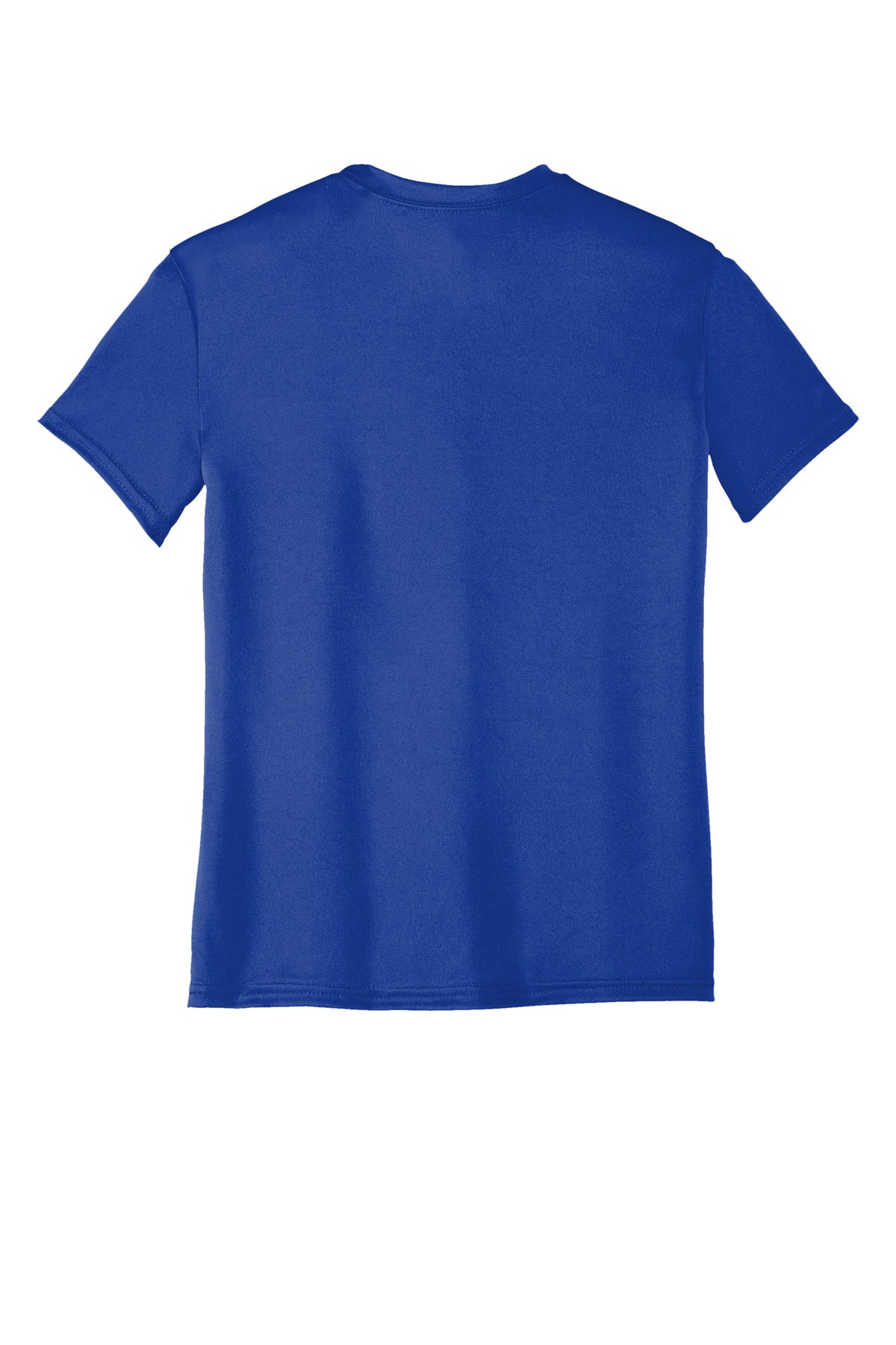 Rear View of TrueRoyal Port & Company Youth Performance Tee. PC380Y