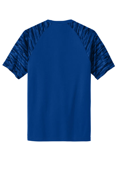Rear View of TrueRoyal Sport-Tek Drift Camo Colorblock Tee ST376
