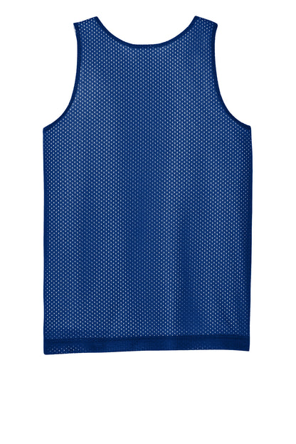 Rear View of TRy/White Sport-Tek Youth PosiCharge Reversible Mesh Tank YST5000