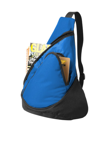 Rear View of Twilight Blue Port Authority - Honeycomb Sling Pack. BG1010