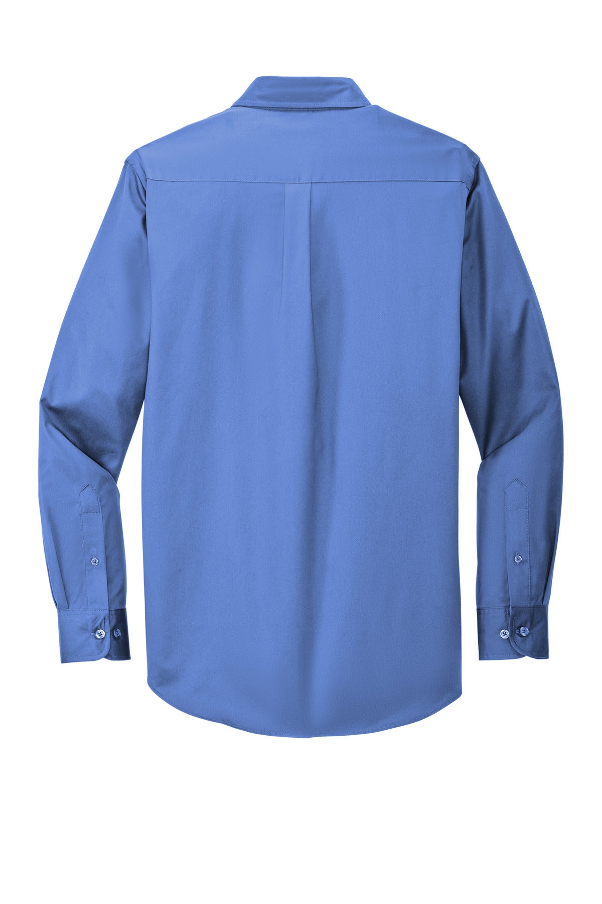 Rear View of Ultramarne Blu Port Authority Extended Size Long Sleeve Easy Care Shirt S608ES