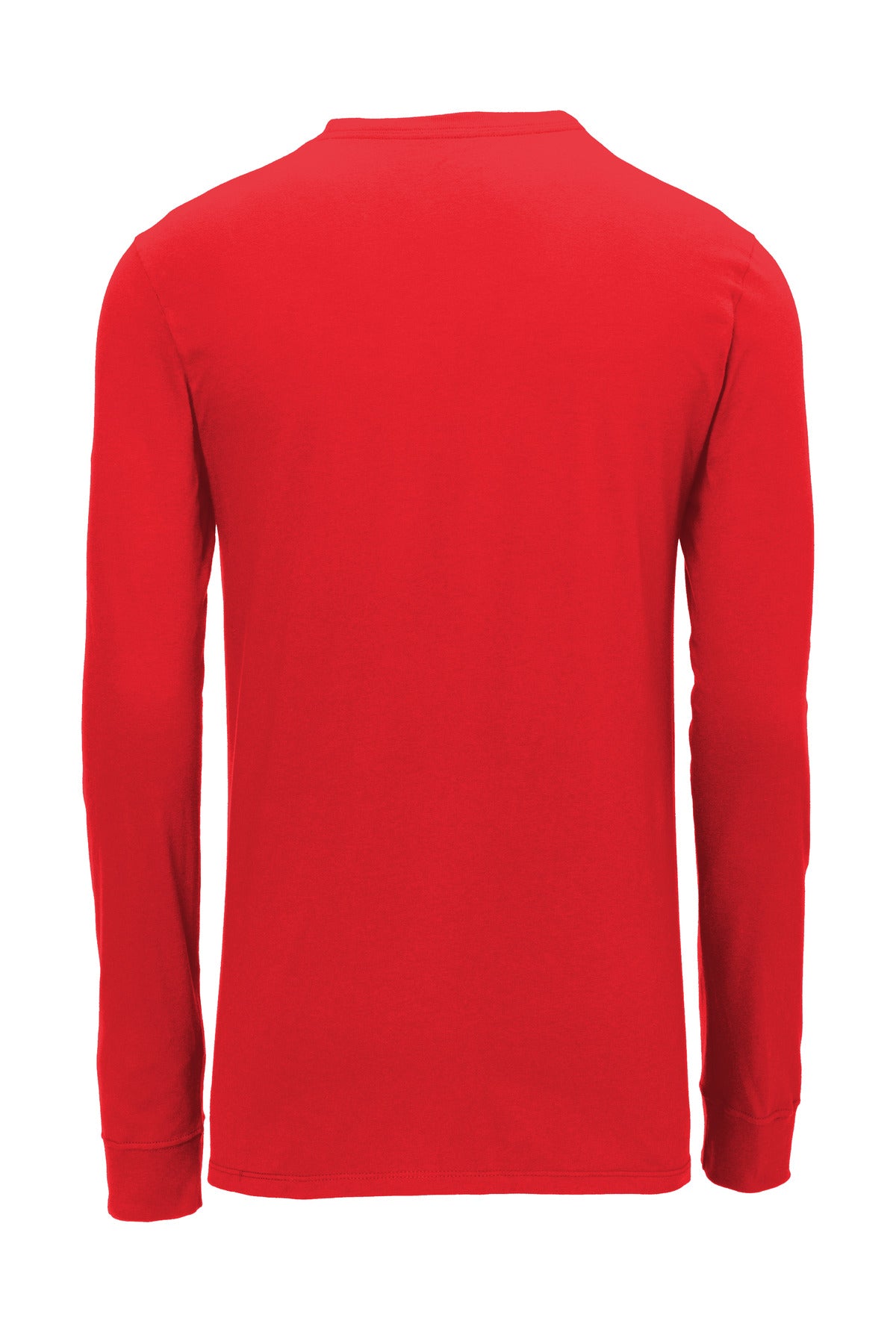 Rear View of University Red Nike Dri-FIT Cotton/Poly Long Sleeve Tee. NKBQ5230