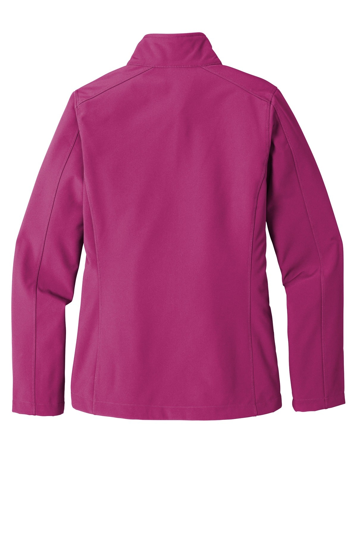 Rear View of Very Berry Port Authority Women's Core Soft Shell Jacket. L317