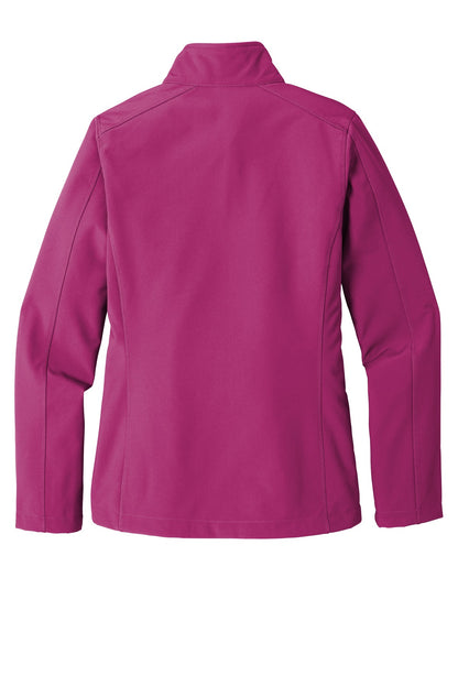 Rear View of Very Berry Port Authority Women's Core Soft Shell Jacket. L317