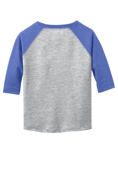 Rear View of VH/Vnt Royal DISCONTINUED Rabbit Skins Toddler Baseball Fine Jersey Tee. RS3330