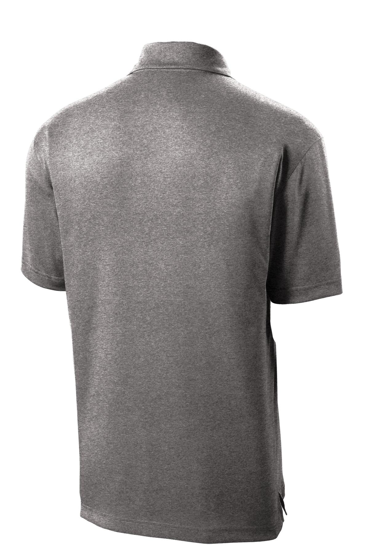 Rear View of Vintage Hthr Sport-Tek Heather Contender Polo. ST660