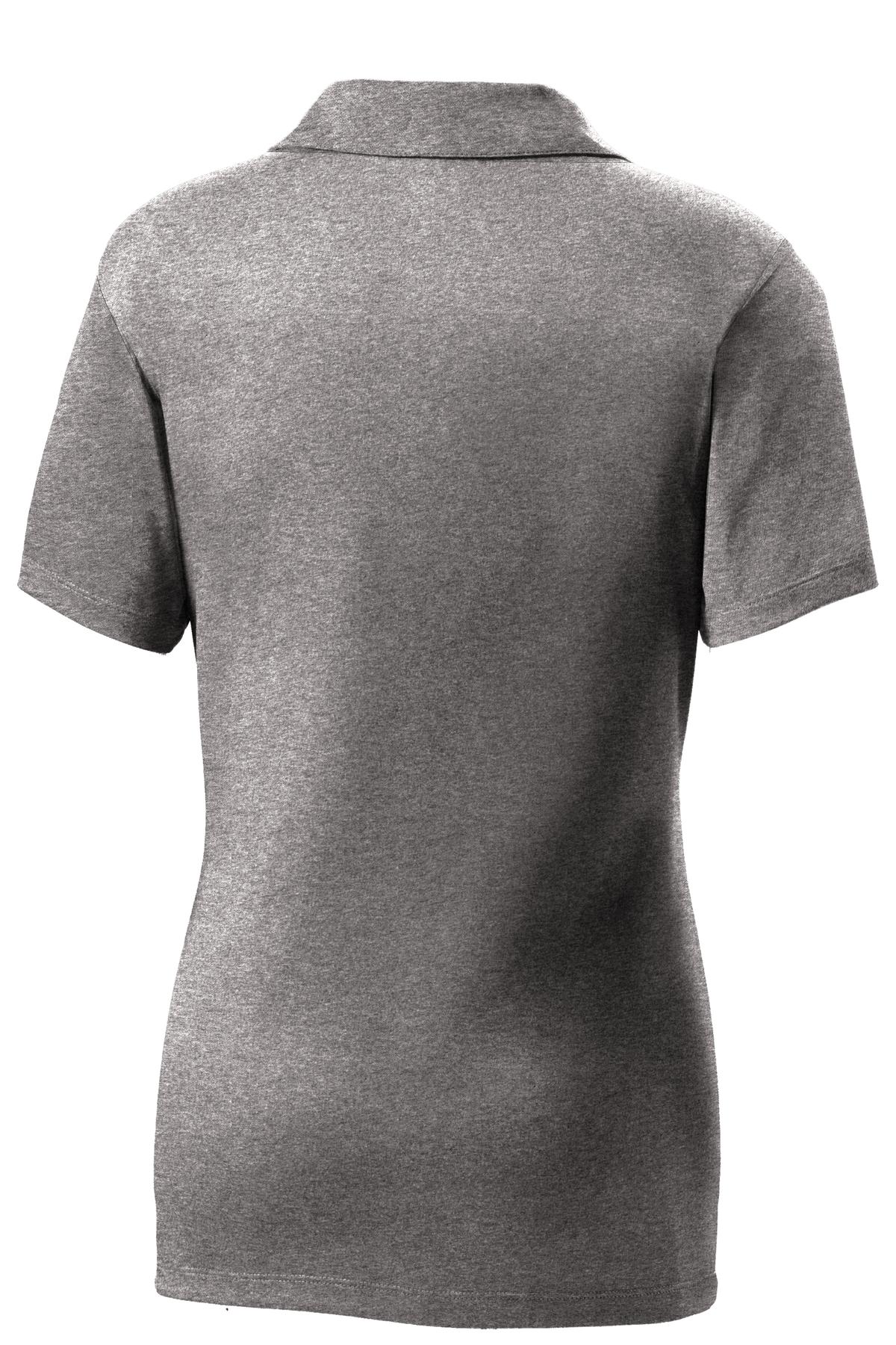 Rear View of Vintage Hthr Sport-Tek Women's Heather Contender Polo. LST660