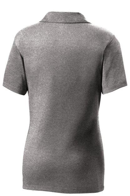 Rear View of Vintage Hthr Sport-Tek Women's Heather Contender Polo. LST660