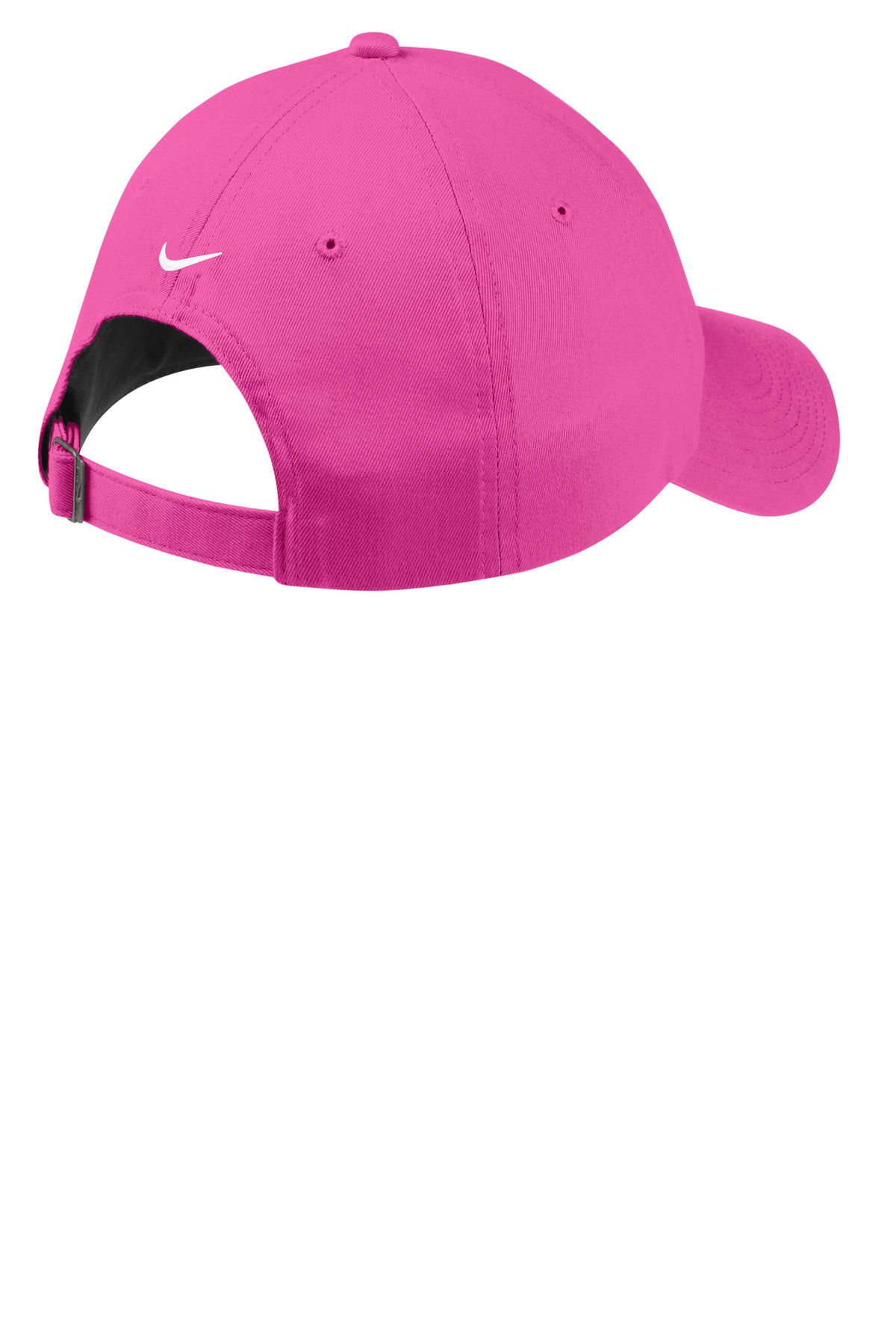 Rear View of VividPink Nike Unstructured Cotton/Poly Twill Cap NKFB6449