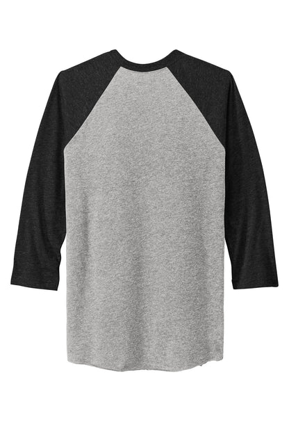 Rear View of VtgB/PrmHt Next Level Apparel Adult Tri-Blend 3/4-Sleeve Raglan Tee. NL6051