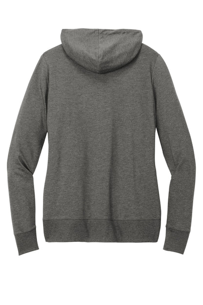 Rear View of WashedCoal District Women's Featherweight French Terry Full-Zip Hoodie DT673