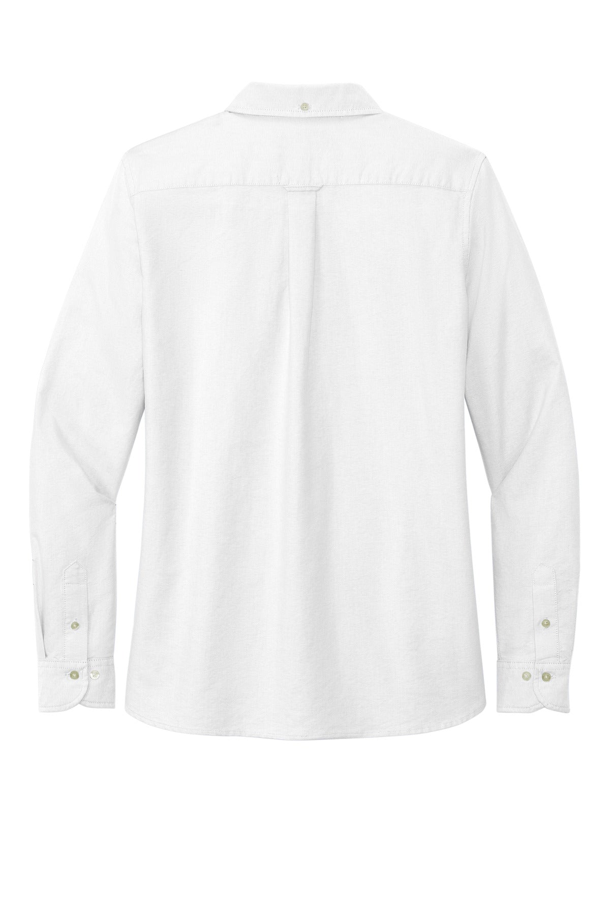 Rear View of White Brooks Brothers Women's Casual Oxford Cloth Shirt BB18005