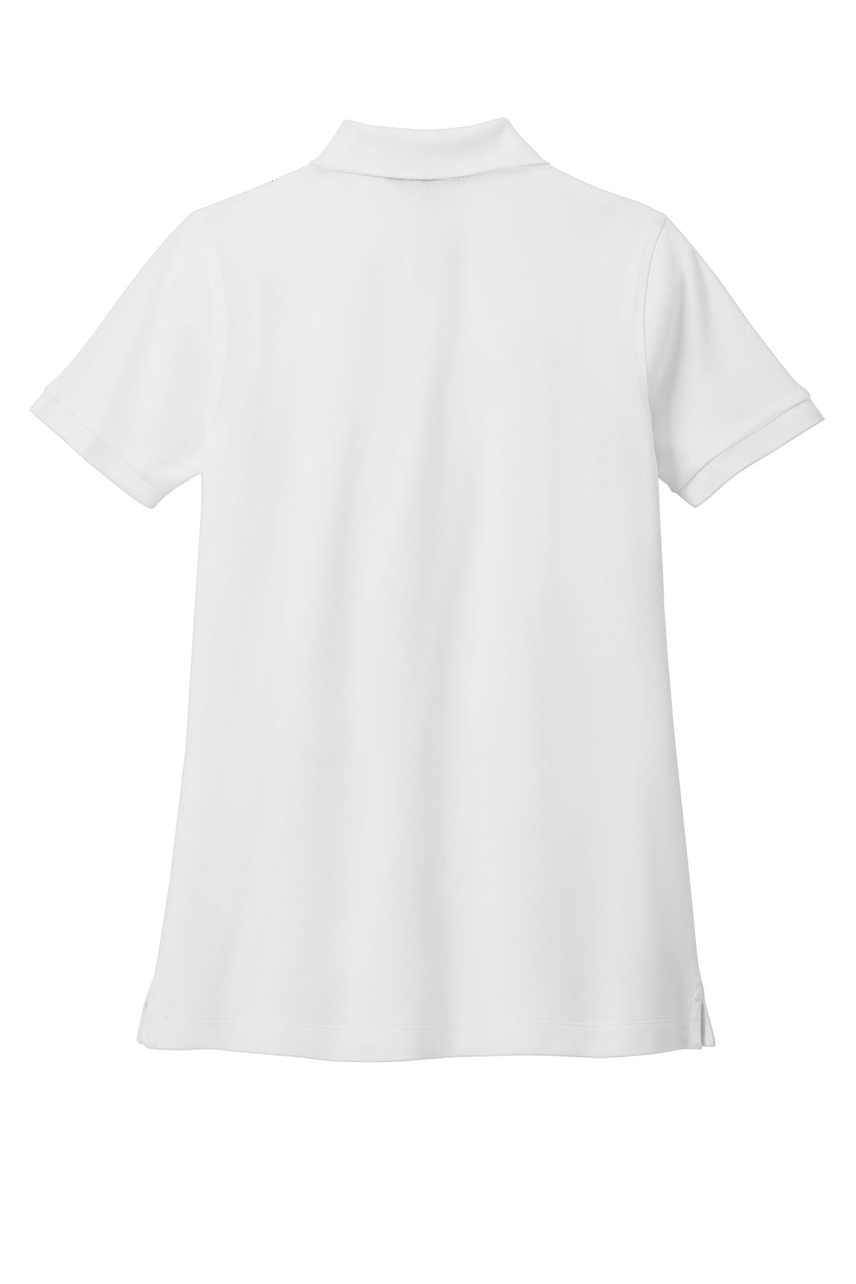 Rear View of White Brooks Brothers Women's Pima Cotton Pique Polo BB18201