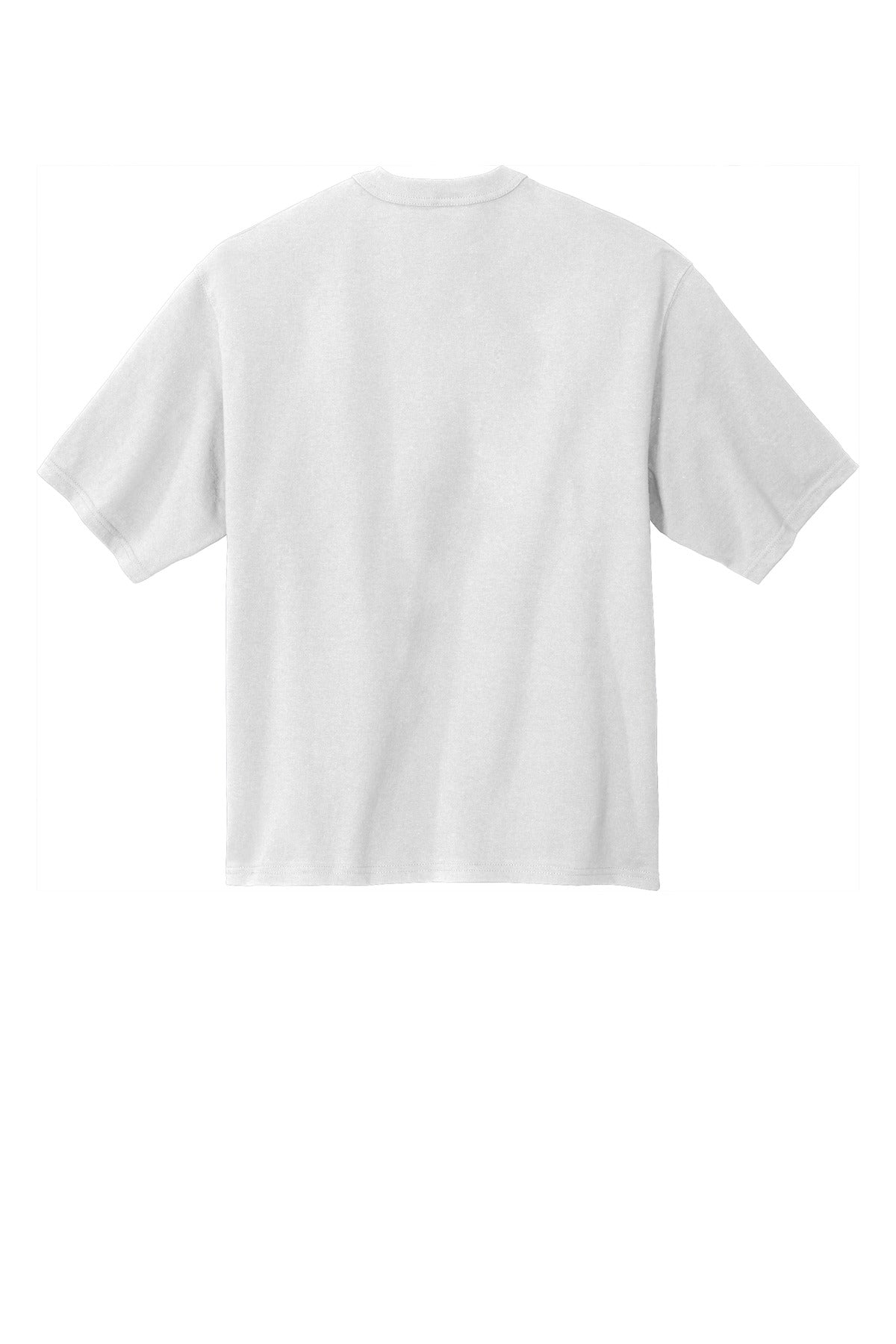 Rear View of White Champion Heritage 7-Oz. Jersey Tee T105