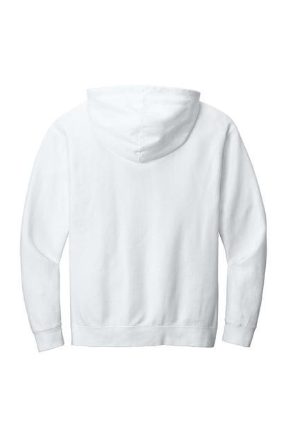 Rear View of White Comfort Colors Lightweight Hooded Sweatshirt 1467