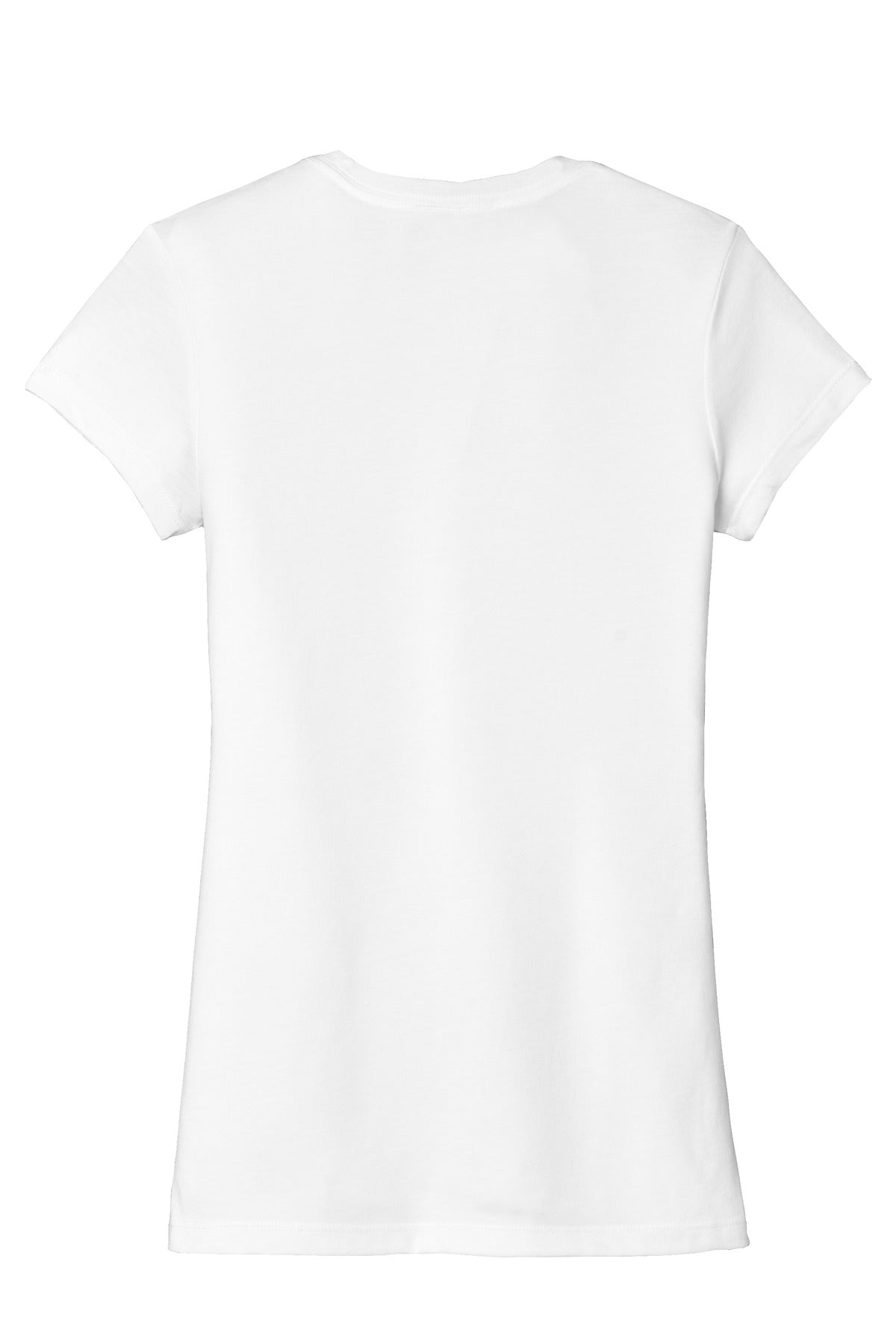 Rear View of White District Women's Fitted Perfect Tri Tee. DT155
