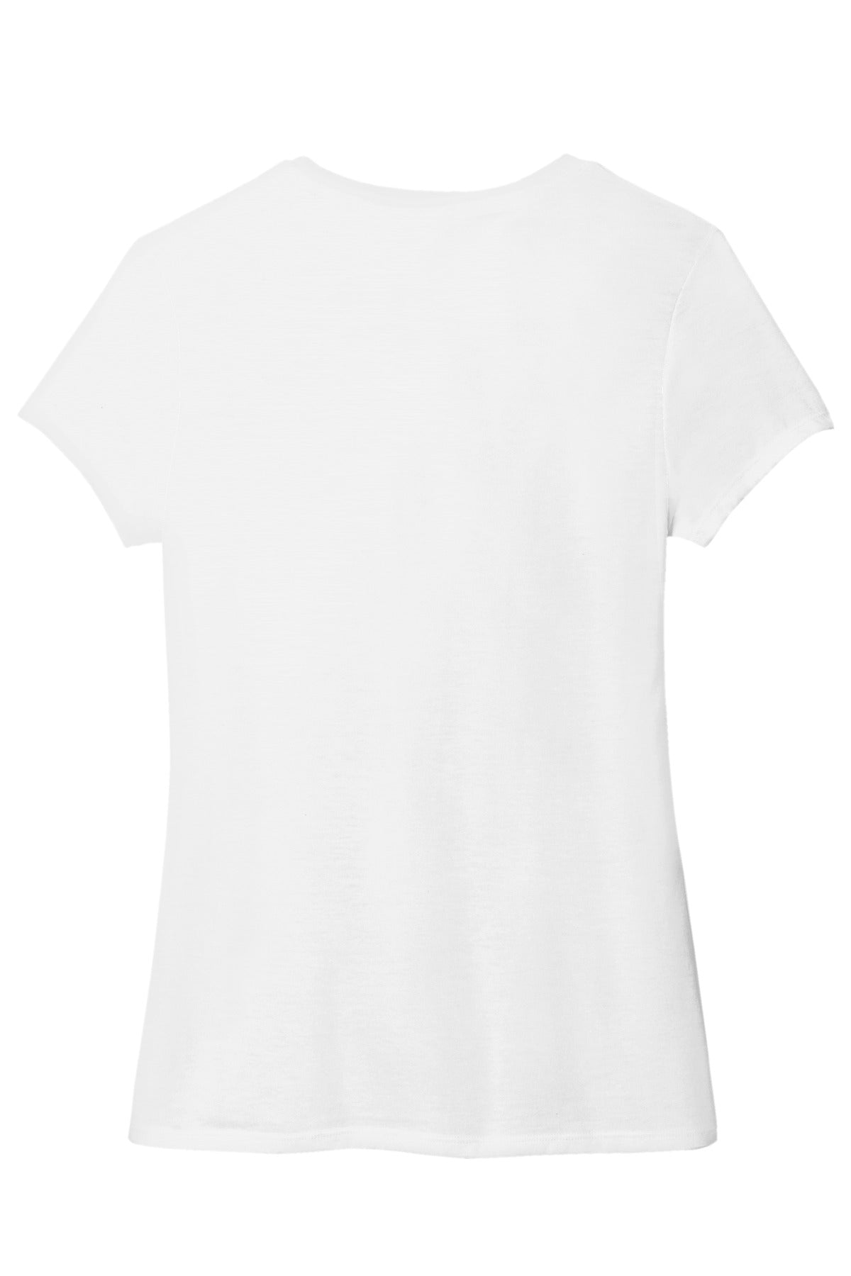 Rear View of White District Women's Perfect Tri V-Neck Tee. DM1350L