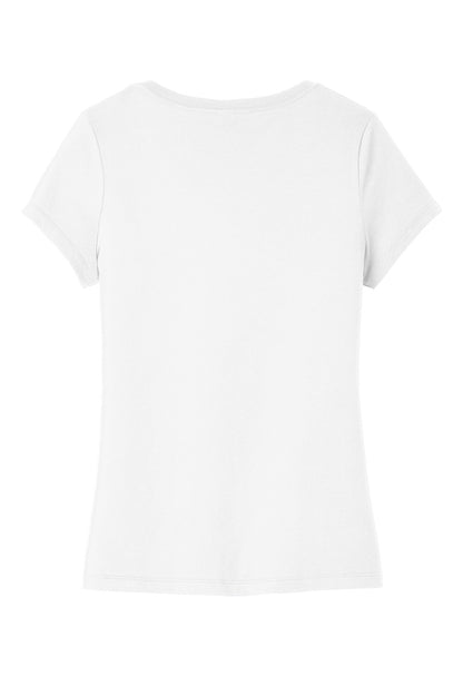Rear View of White District Women's Very Important Tee V-Neck. DT6503