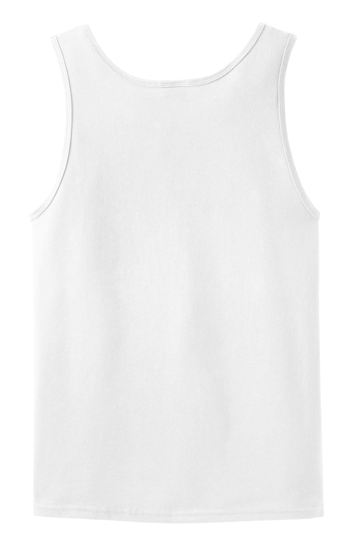 Rear View of White Gildan - Ultra Cotton 100% US Cotton Tank Top. 2200