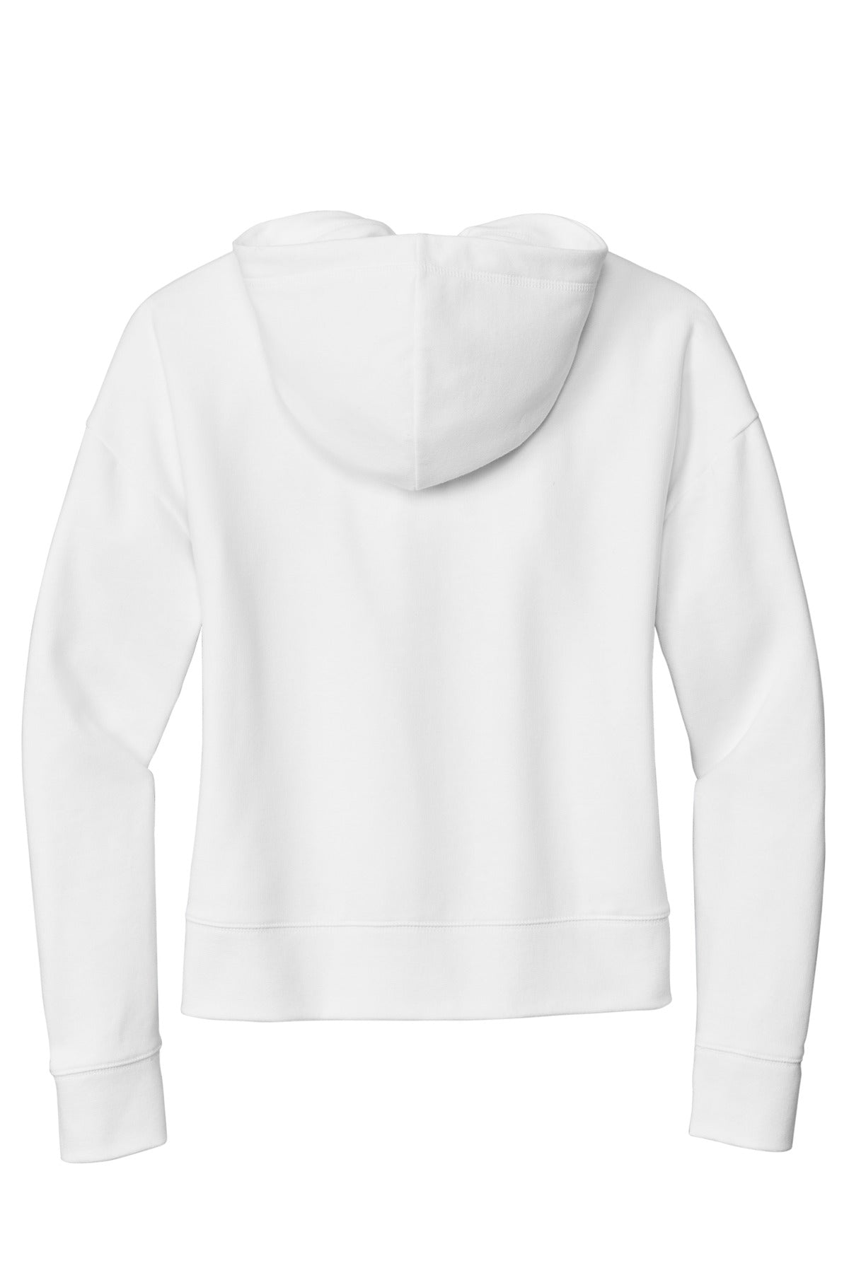 Rear View of White New Era Women's Comeback Fleece Pullover Hoodie LNEA550
