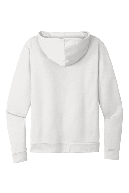 Rear View of White Next Level Apparel Adult Santa Barbara Zip Hoodie. NL9602