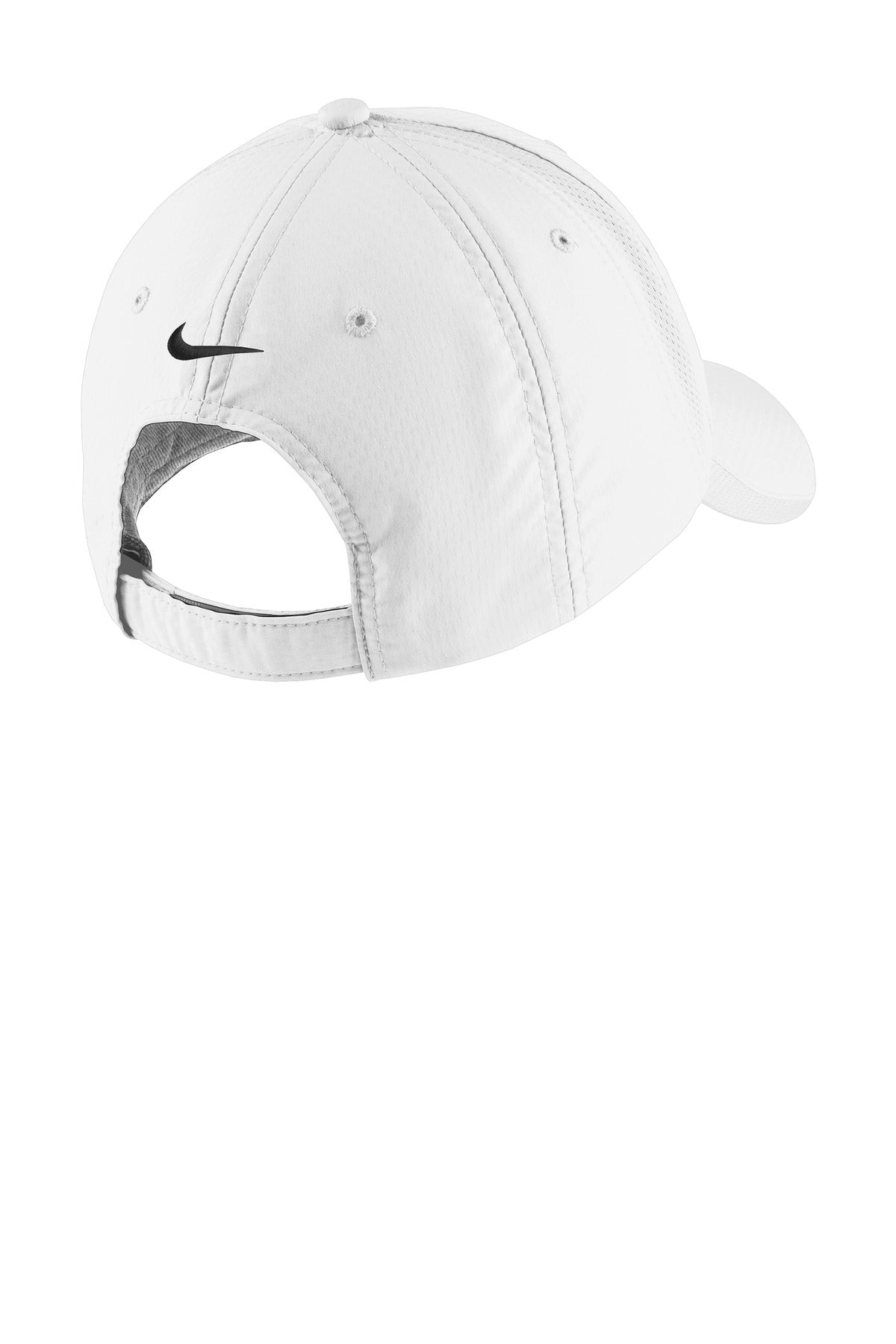 Rear View of White Nike Sphere Performance Cap NKFD9709