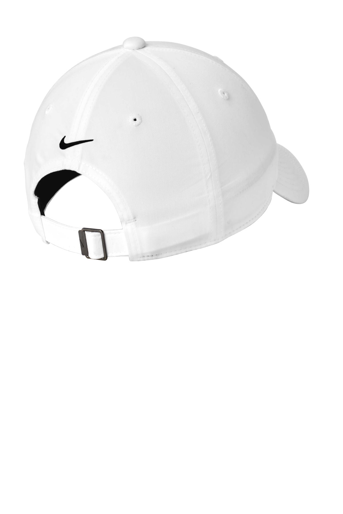 Rear View of White Nike Unstructured Cotton/Poly Twill Cap NKFB6449