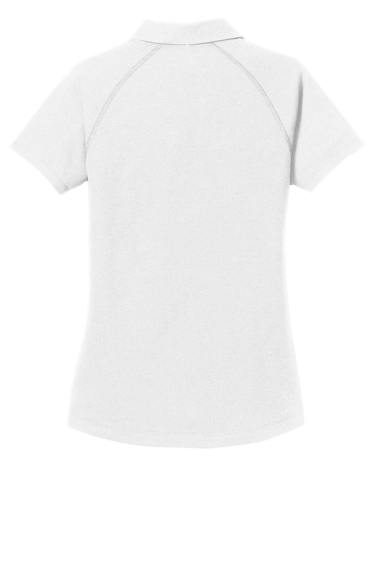 Rear View of White OGIO Women's Onyx Polo. LOG126